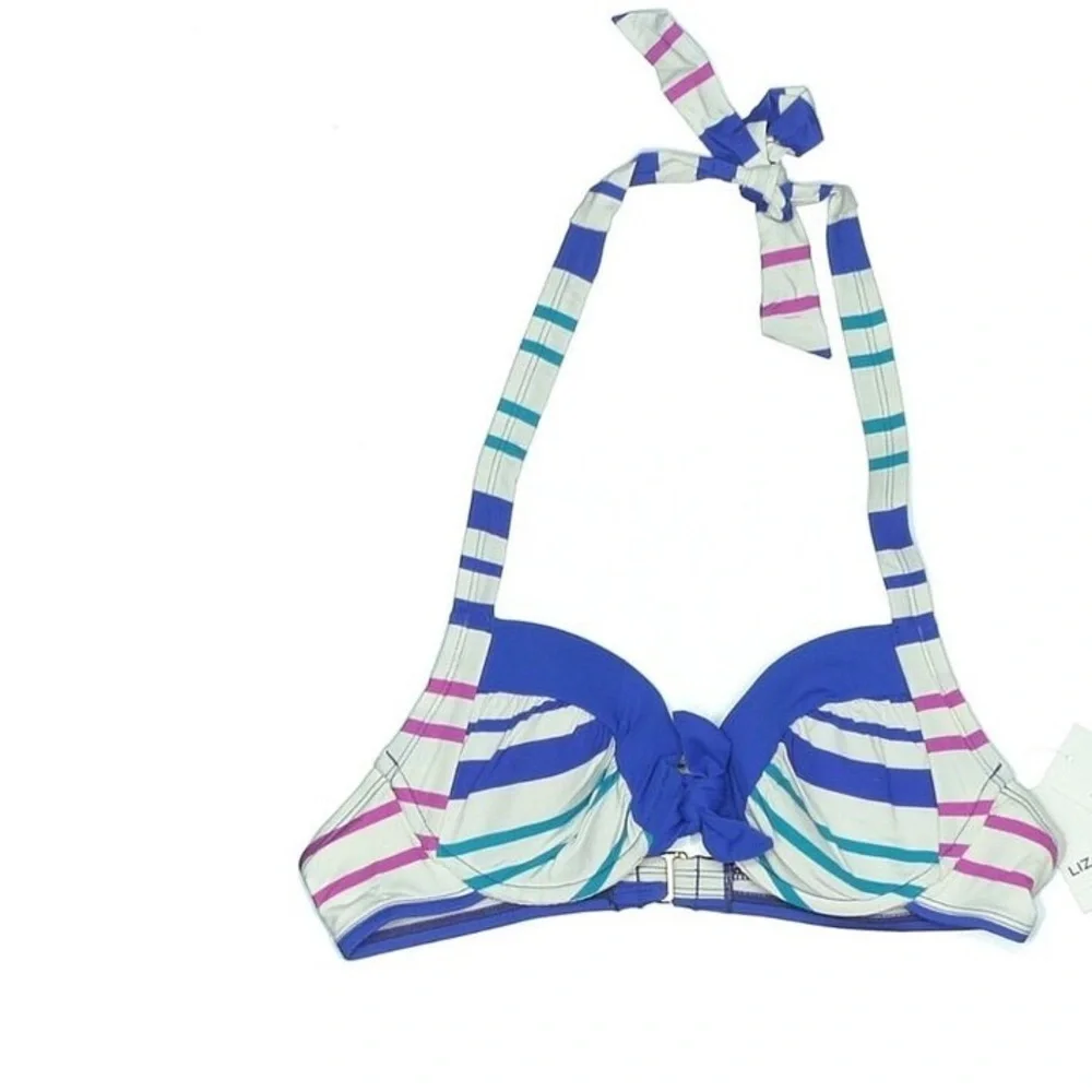 Liz Claiborne striped bikini top